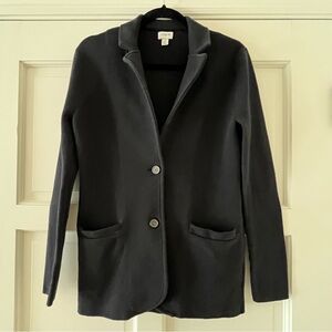 JCrew Black Button Sweater Blazer with Pockets - Size Small